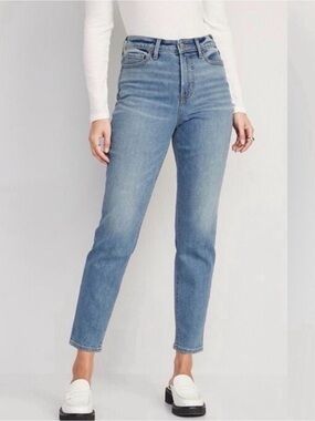 Old Navy High-Rise OG Straight Built in Warm Stretch Blue Jeans Size 10